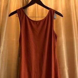 Backless long Burnt orange dress